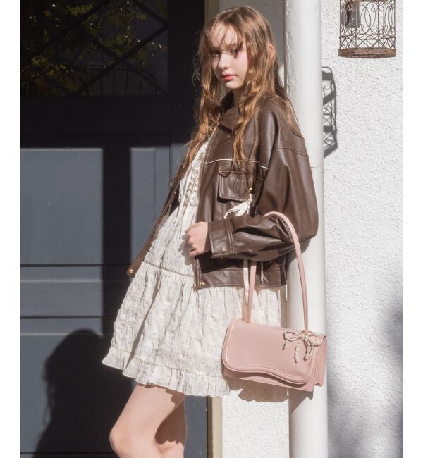 MAJESTICLEGON「2wayリボンバイカラーブルゾン」|ブルゾン・スタジャン|