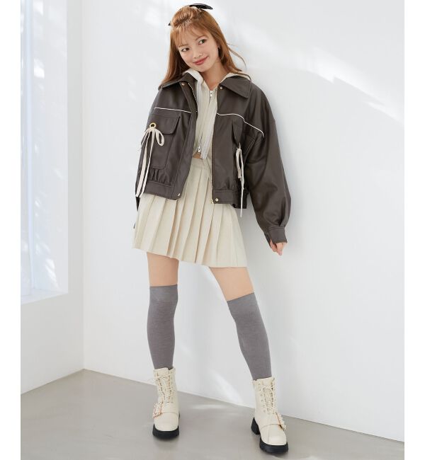 MAJESTICLEGON「2wayリボンバイカラーブルゾン」|ブルゾン・スタジャン|