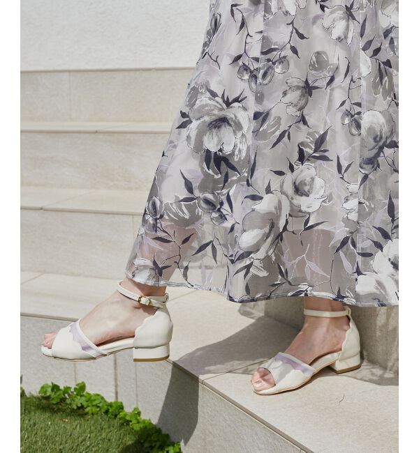  「スカラップローヒールサンダル」|サンダル|