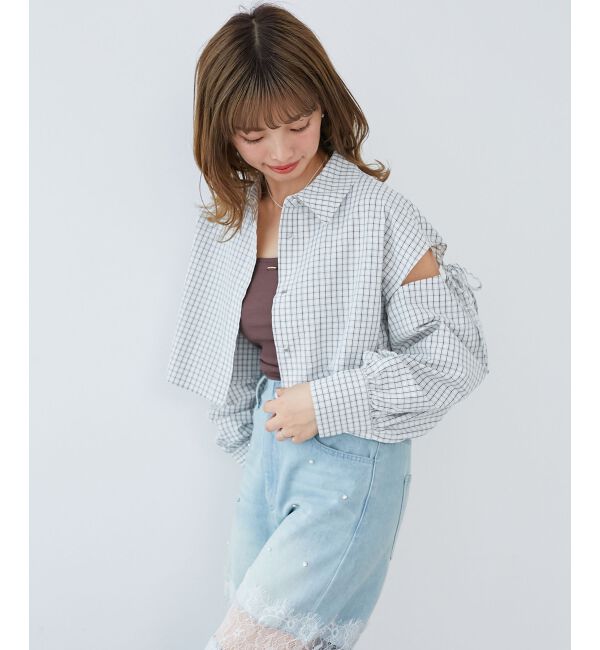  「オープンショルダーショートシャツ」|シャツ・ブラウス|