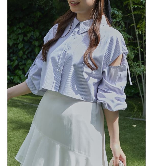  「オープンショルダーショートシャツ」|シャツ・ブラウス|