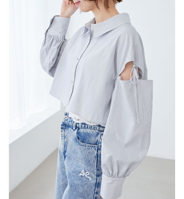  「オープンショルダーショートシャツ」|シャツ・ブラウス|