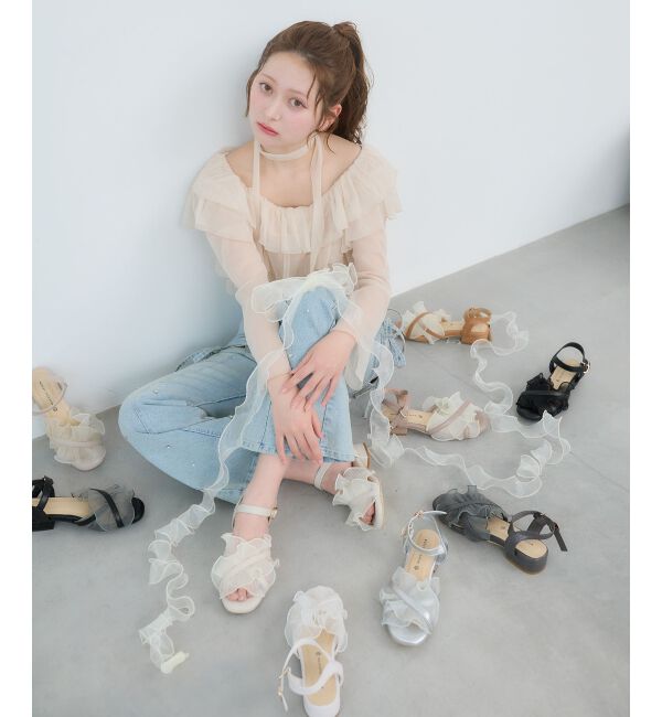  「シアーフリルサンダル」|サンダル|