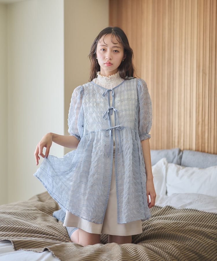 earth music&ecology「【WEB限定】シアーパフチュニック」|チュニック|