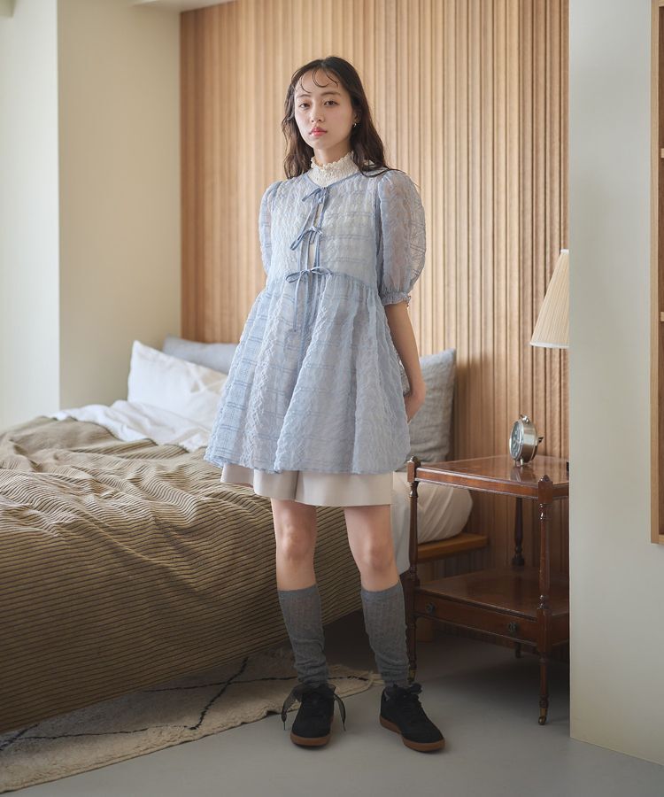 earth music&ecology「【WEB限定】シアーパフチュニック」|チュニック|