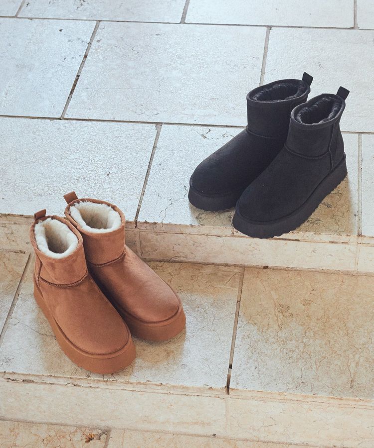 earth music&ecology「ORiental TRaffic ムートンタッチブーツ」|ショートブーツ|