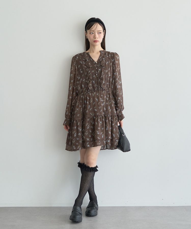 earth music&ecology「レースフリル透かしストライプハイソックス」|その他|