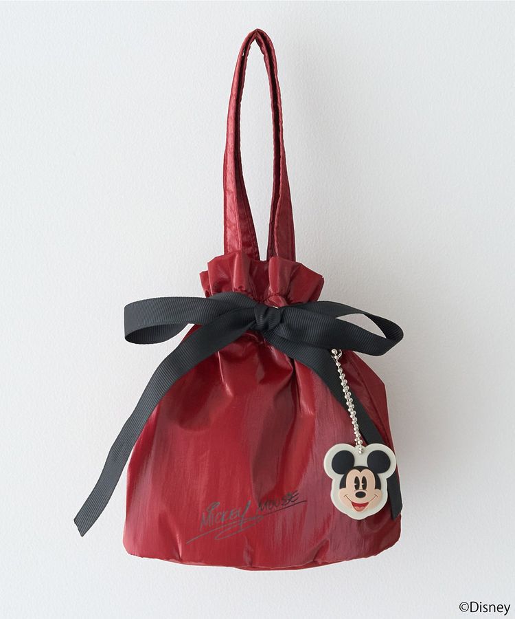 earth music&ecology「Disney/ミッキーチャーム付きリボン巾着」|ポーチ|