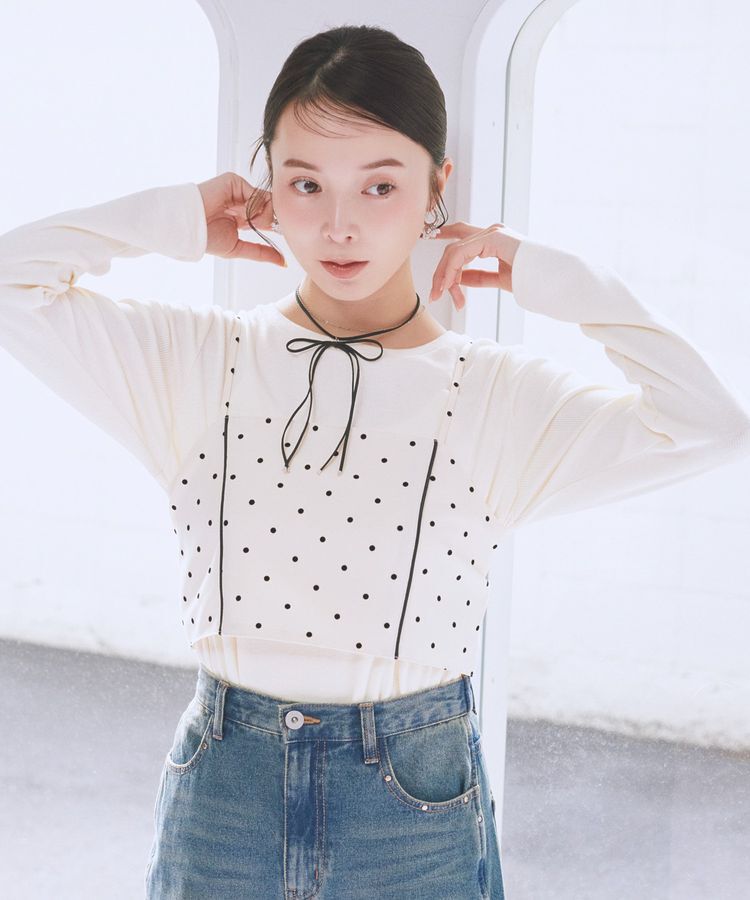 earth music&ecology「2WAYドットリボンビスチェ」|ベスト・ジレ|