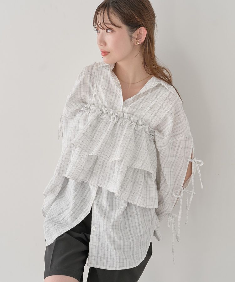 earth music&ecology「アソートチェックティアードビスチェ」|ベスト・ジレ|