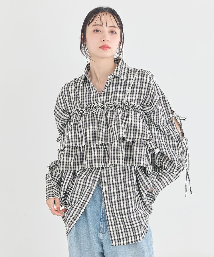 earth music&ecology「アソートチェックティアードビスチェ」|ベスト・ジレ|