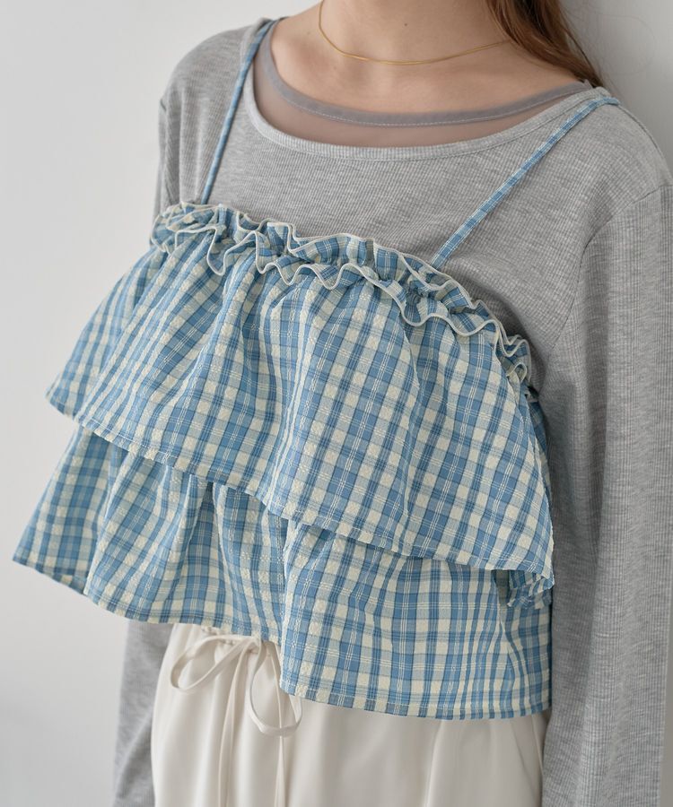 earth music&ecology「アソートチェックティアードビスチェ」|ベスト・ジレ|