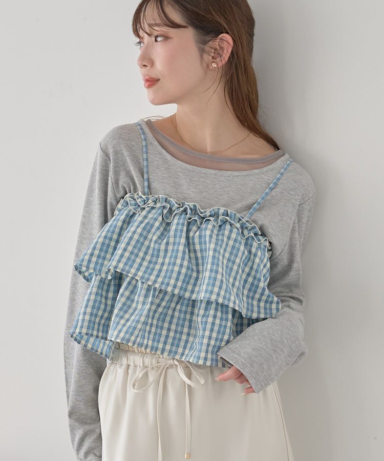 earth music&ecology「アソートチェックティアードビスチェ」|ベスト・ジレ|