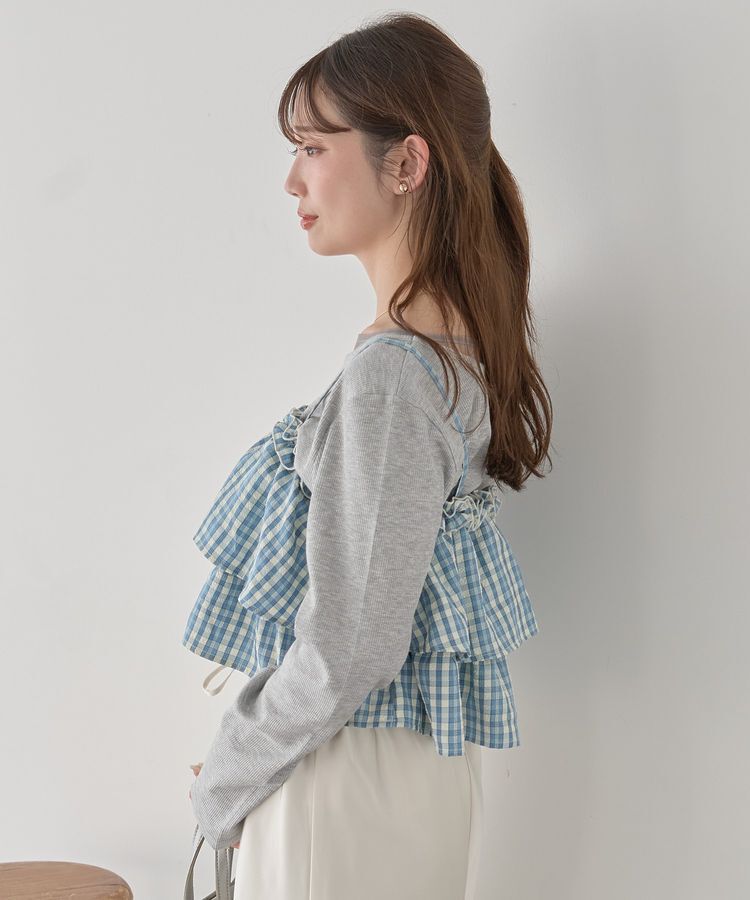 earth music&ecology「アソートチェックティアードビスチェ」|ベスト・ジレ|