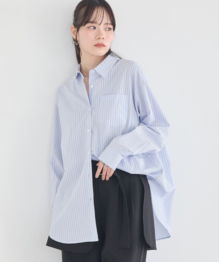 earth music&ecology「スタンダードシャツ」|シャツ・ブラウス|ストライプブルー
