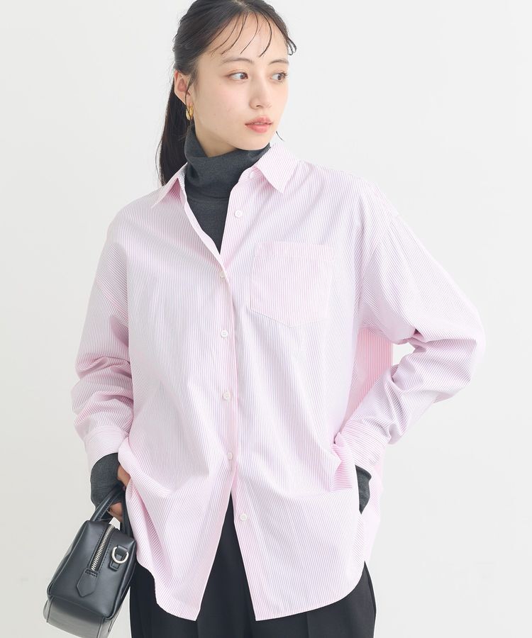 earth music&ecology「スタンダードシャツ」|シャツ・ブラウス|Stripe Pink