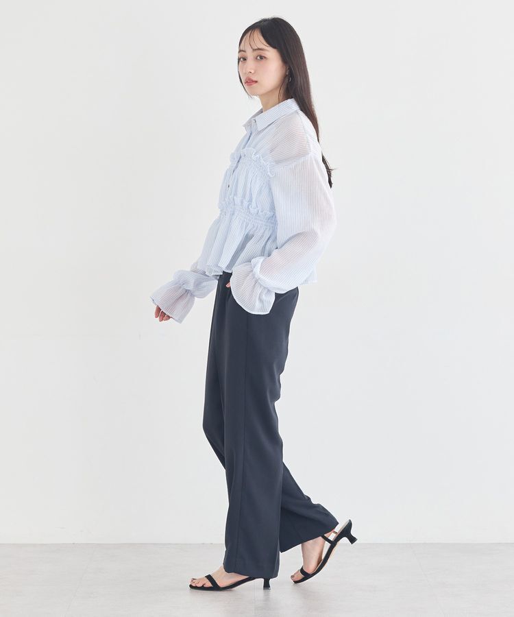 earth music&ecology「シャーリングストライプシャツ」|シャツ・ブラウス|