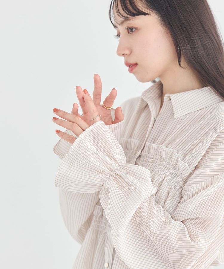 earth music&ecology「シャーリングストライプシャツ」|シャツ・ブラウス|