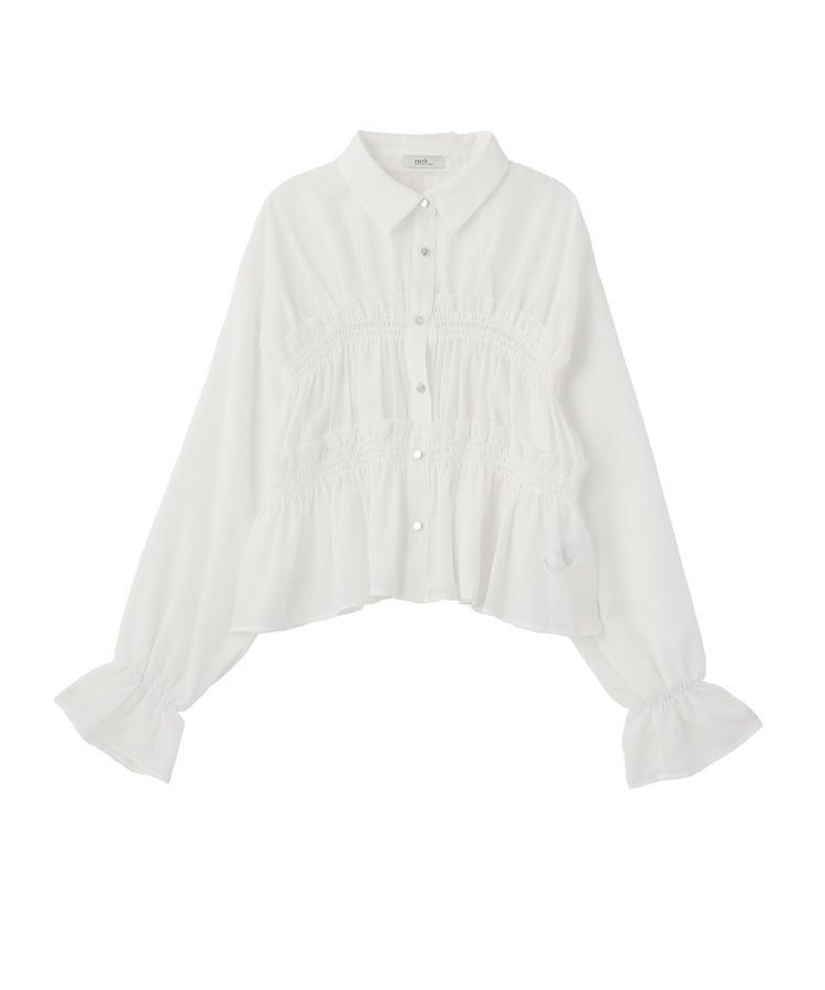 earth music&ecology「シャーリングストライプシャツ」|シャツ・ブラウス|