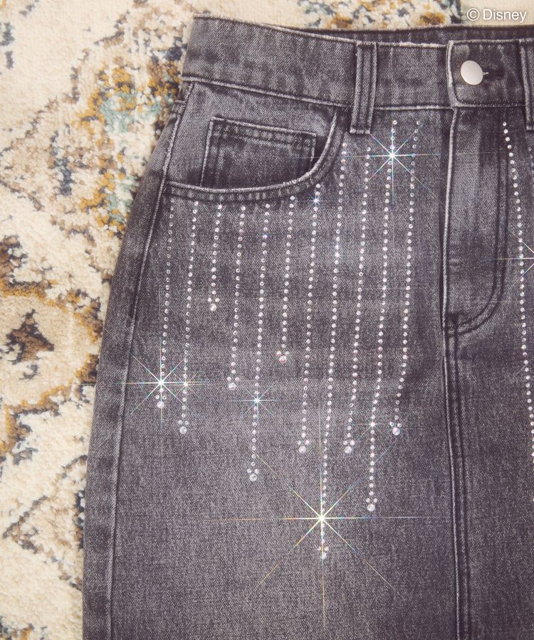 AMERICAN HOLIC「ラインストーンデニムスカート/Disney」|タイト|