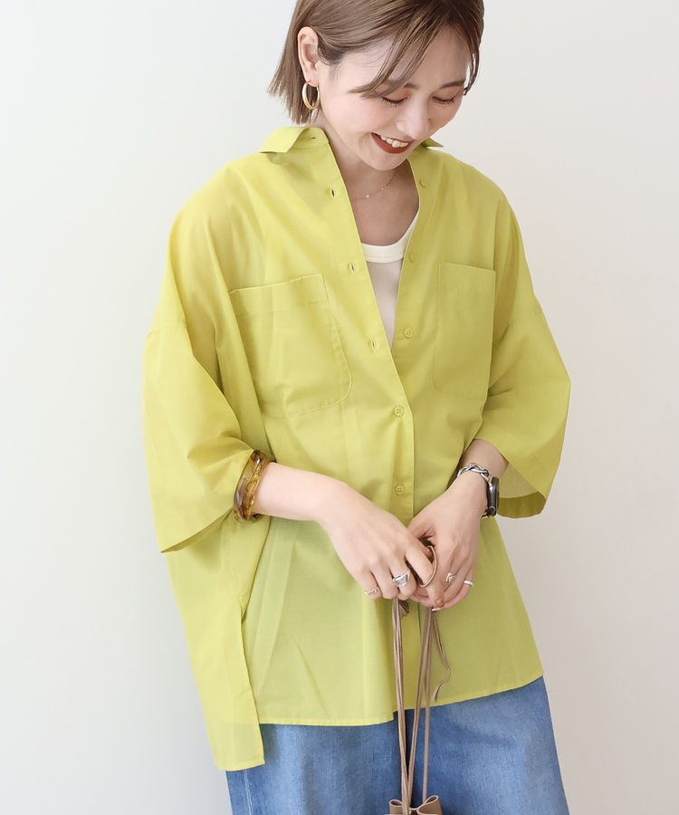 AMERICAN HOLIC「イージーケア+接触冷感Wポケットオーバーシャツ」|シャツ・ブラウス|