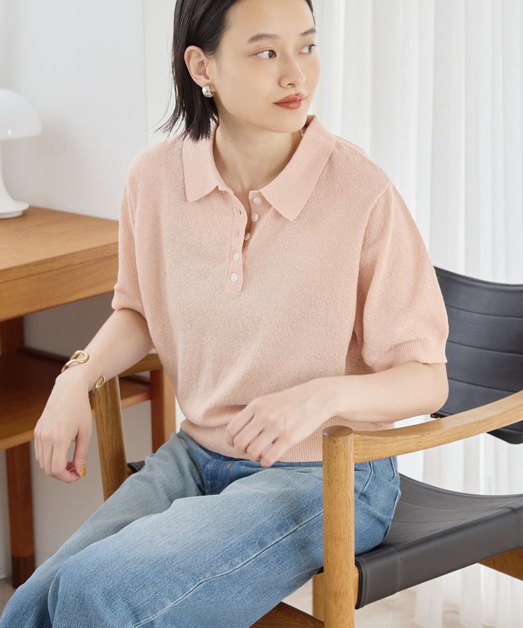 AMERICAN HOLIC「ブークレ半袖ニットトップス」|ニット・セーター|