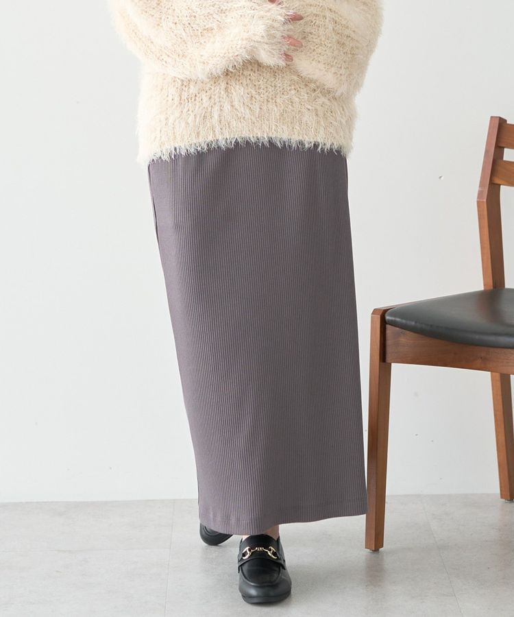 AMERICAN HOLIC「針抜きリブナロースカート」|タイト|Charcoal Gray