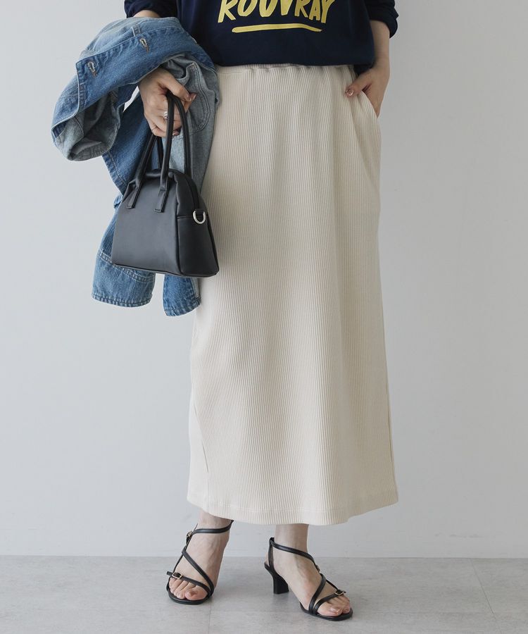 AMERICAN HOLIC「針抜きリブナロースカート」|タイト|