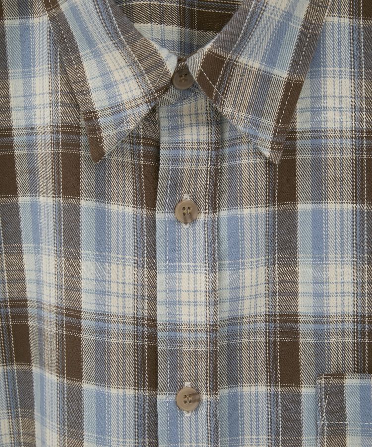 AMERICAN HOLIC「フリンジヘム起毛チェックシャツ」|シャツ・ブラウス|