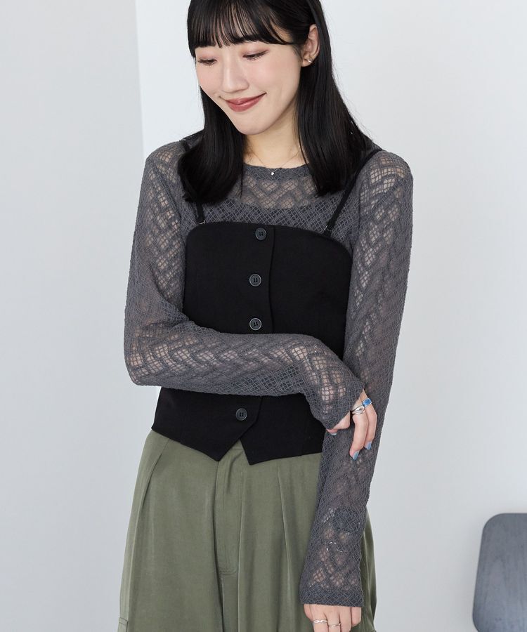 AMERICAN HOLIC「レース長袖プルオーバー」|Tシャツ・カットソー|