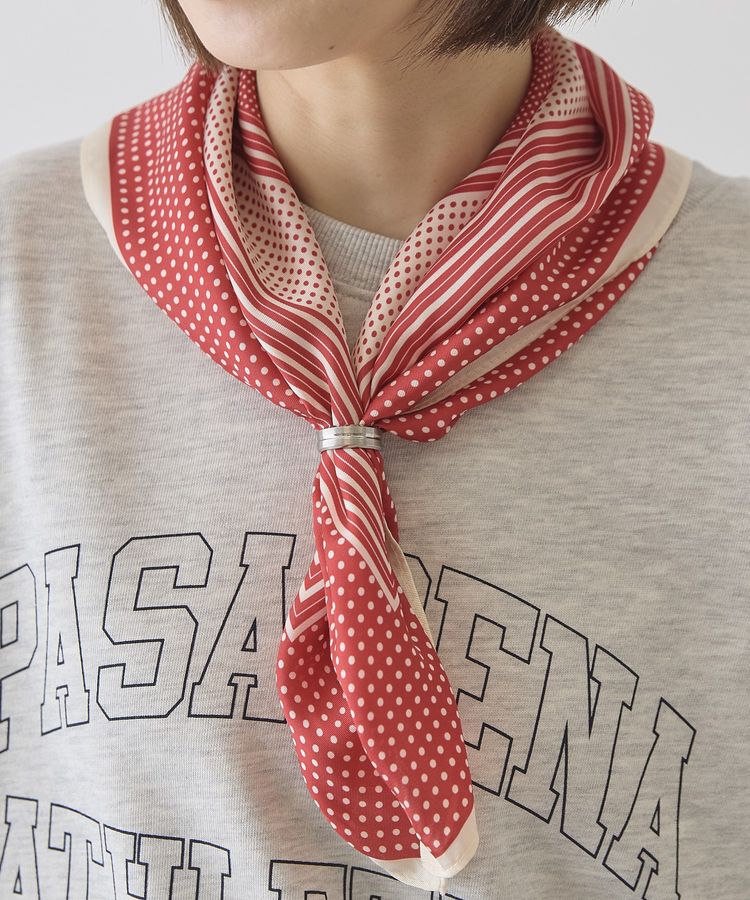 AMERICAN HOLIC「【リングSET】ドット柄スカーフ」|バンダナ・スカーフ|Red