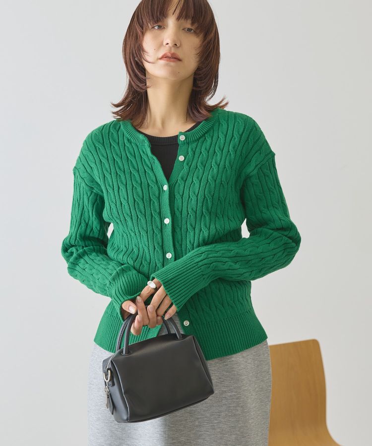 AMERICAN HOLIC「ケーブルニットカーディガン」|カーディガン|Green