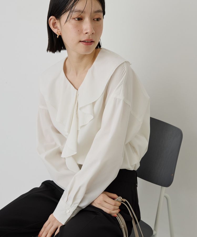 AMERICAN HOLIC「【イージーケア】ラッフルブラウス」|シャツ・ブラウス|Ivory
