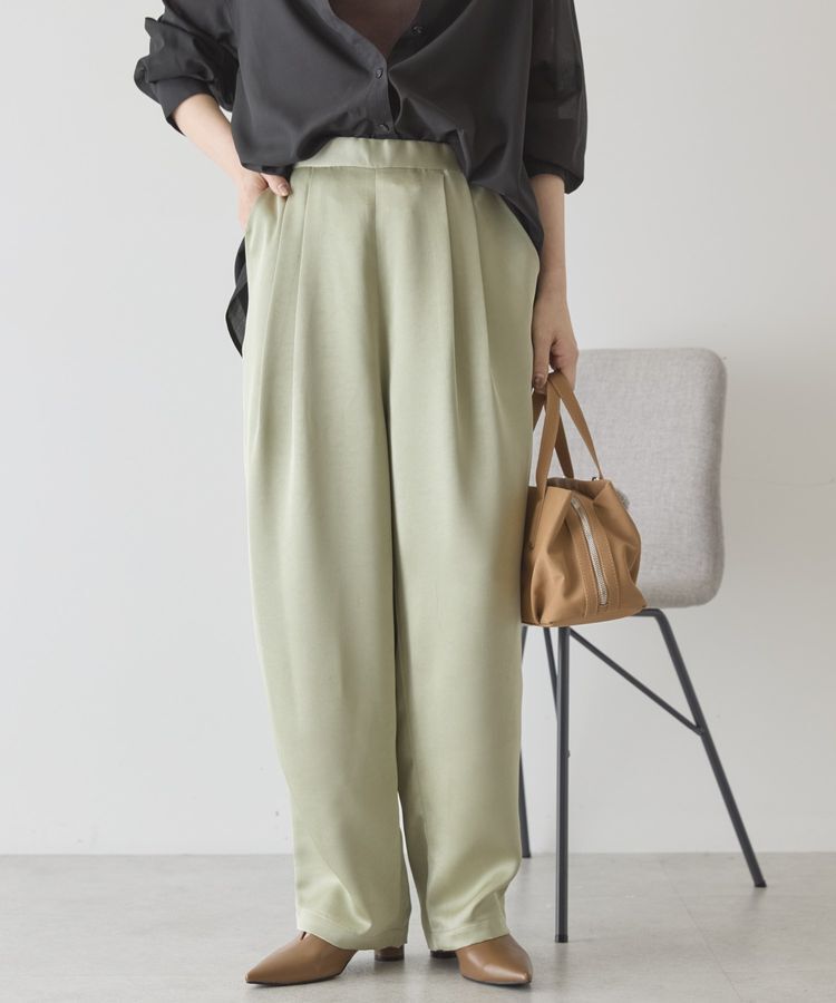 AMERICAN HOLIC「【イージーケア】サテンカーブパンツ」|その他|Light Khaki