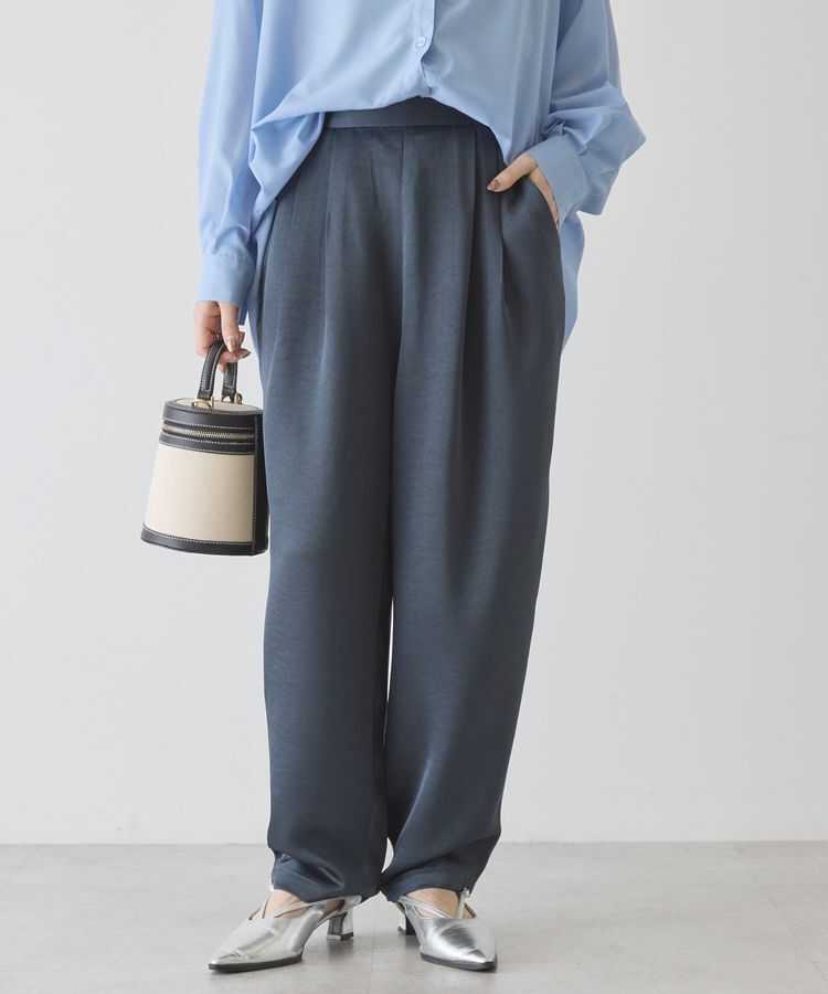 AMERICAN HOLIC「【イージーケア】サテンカーブパンツ」|その他|Navy
