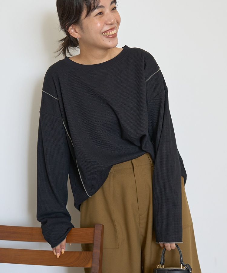 AMERICAN HOLIC「【WEB限定】ワッフル配色メロープルオーバー」|Tシャツ・カットソー|