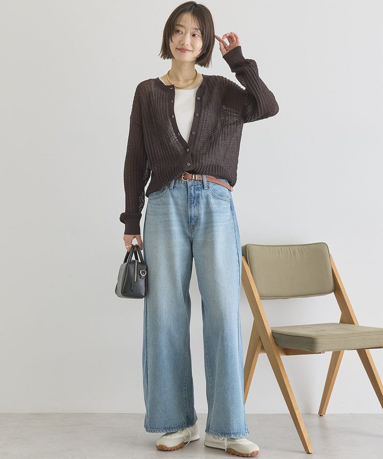 AMERICAN HOLIC「【前後2WAY】透かし編みニットカーディガン」|カーディガン|