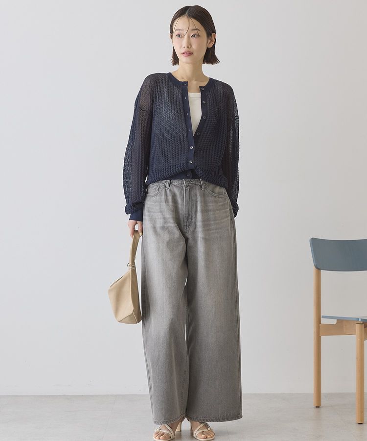 AMERICAN HOLIC「【前後2WAY】透かし編みニットカーディガン」|カーディガン|