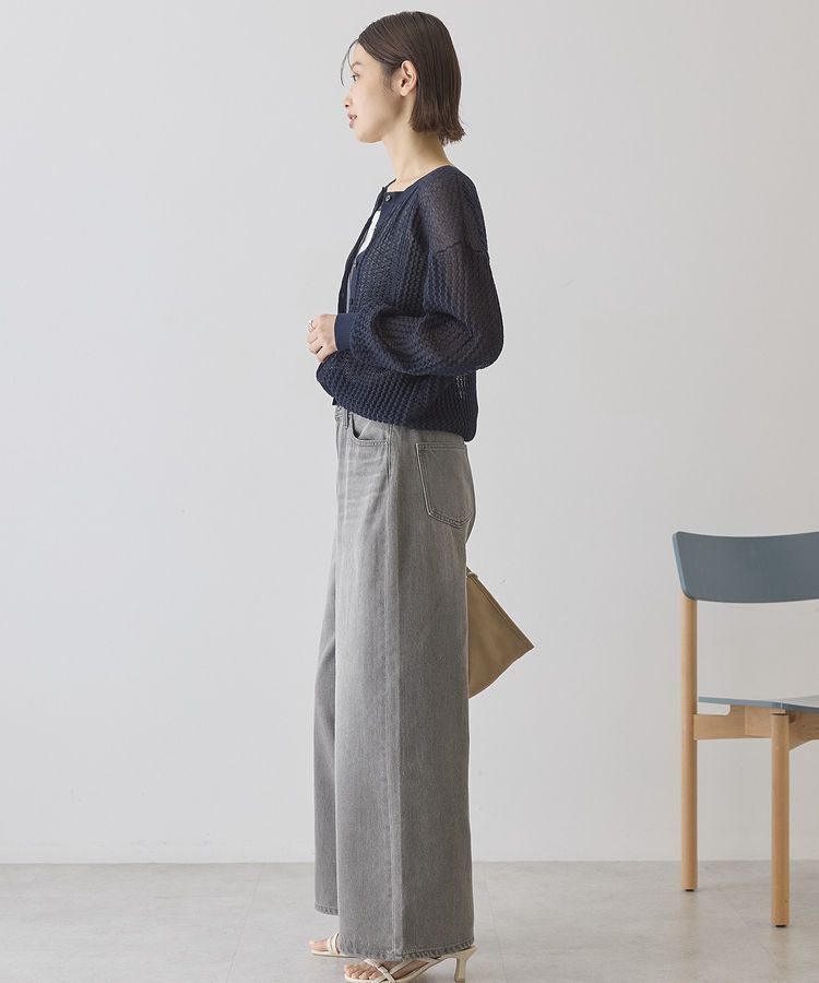 AMERICAN HOLIC「【前後2WAY】透かし編みニットカーディガン」|カーディガン|