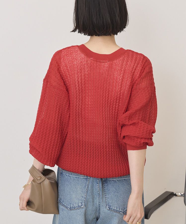 AMERICAN HOLIC「【前後2WAY】透かし編みニットカーディガン」|カーディガン|