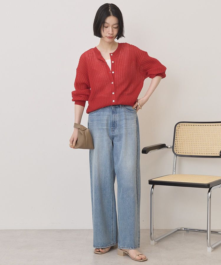 AMERICAN HOLIC「【前後2WAY】透かし編みニットカーディガン」|カーディガン|