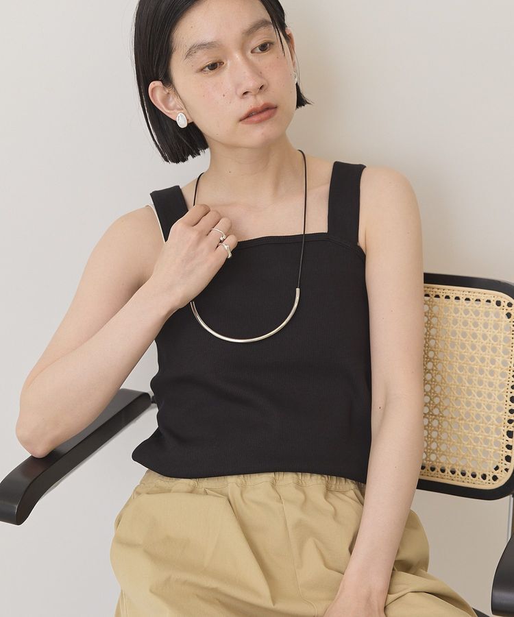 AMERICAN HOLIC「【抗菌防臭】スクエアベアタンクトップ」|インナー|Black