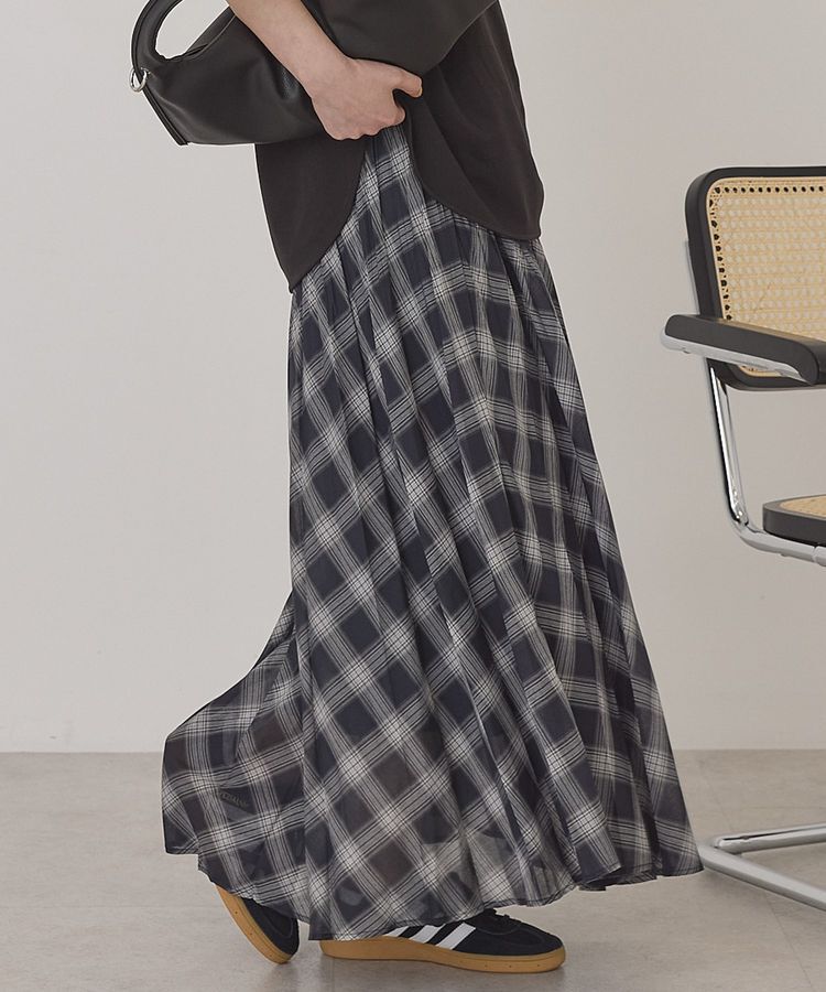 AMERICAN HOLIC「【選べる丈】チェックシアープリーツスカート」|スカート|