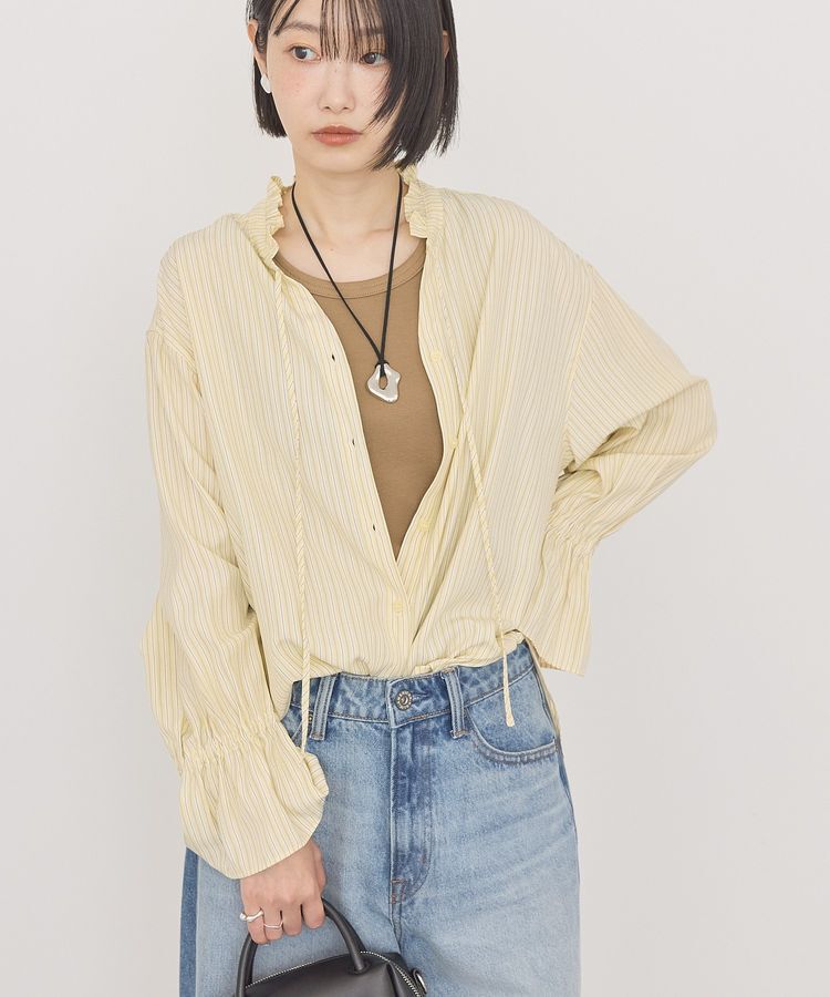 AMERICAN HOLIC「スタンドフリルストライプスキッパーブラウス」|シャツ・ブラウス|