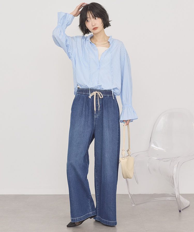 AMERICAN HOLIC「スタンドフリルストライプスキッパーブラウス」|シャツ・ブラウス|