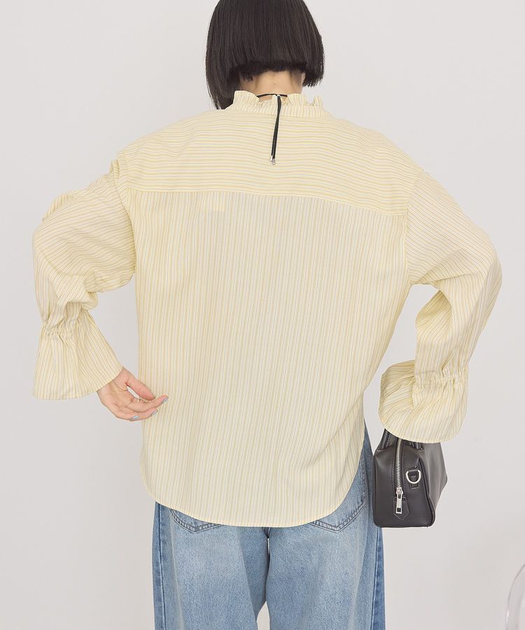 AMERICAN HOLIC「スタンドフリルストライプスキッパーブラウス」|シャツ・ブラウス|
