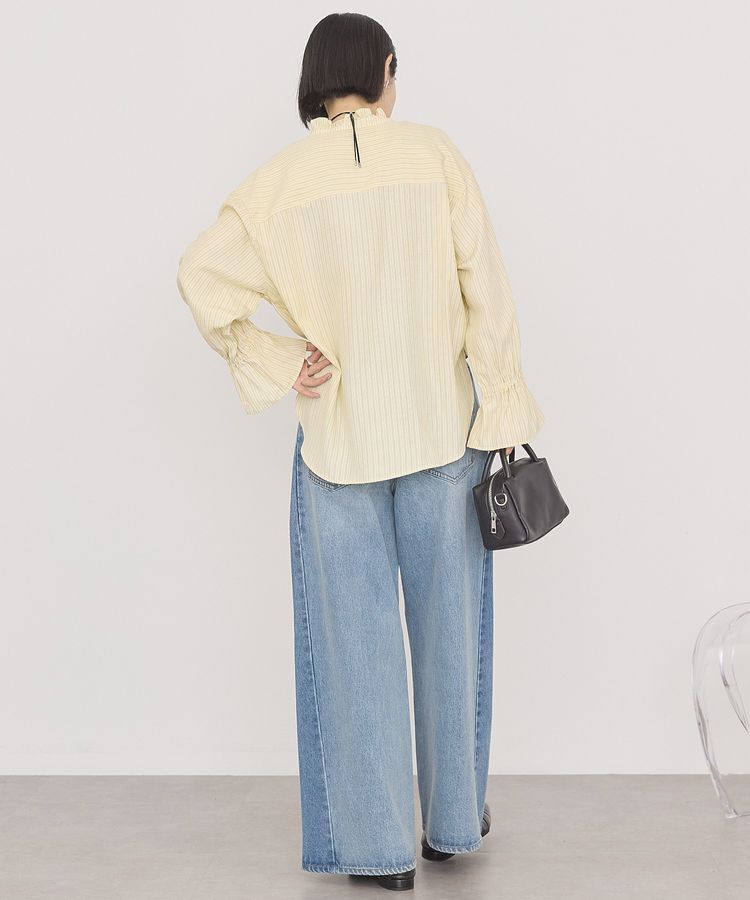 AMERICAN HOLIC「スタンドフリルストライプスキッパーブラウス」|シャツ・ブラウス|