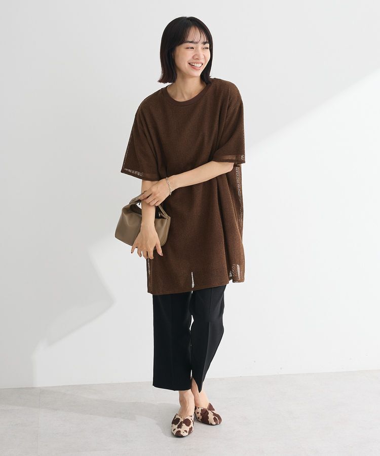 Green Parks「半袖メッシュドッキングチュニック」|チュニック|