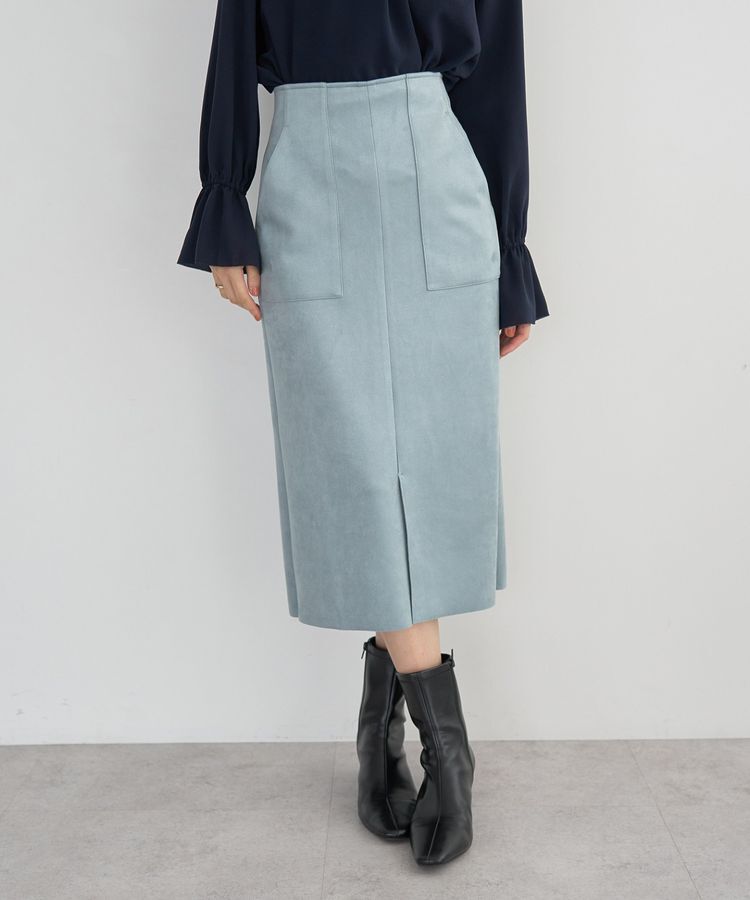 YECCA VECCA「ハイウエストフェイクスエードスカート」|タイト|