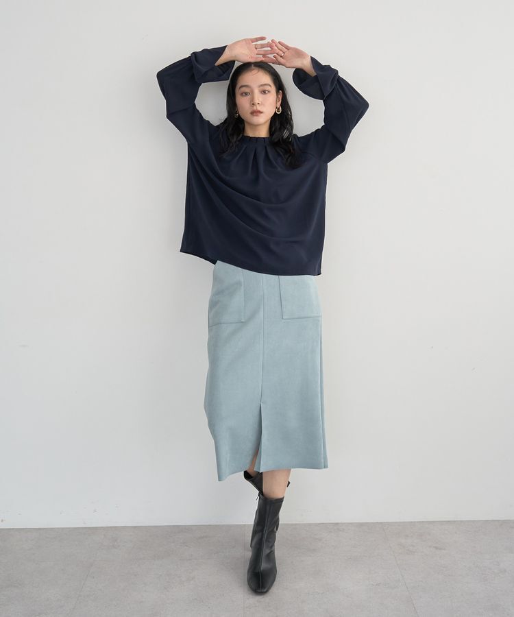 YECCA VECCA「ハイウエストフェイクスエードスカート」|タイト|